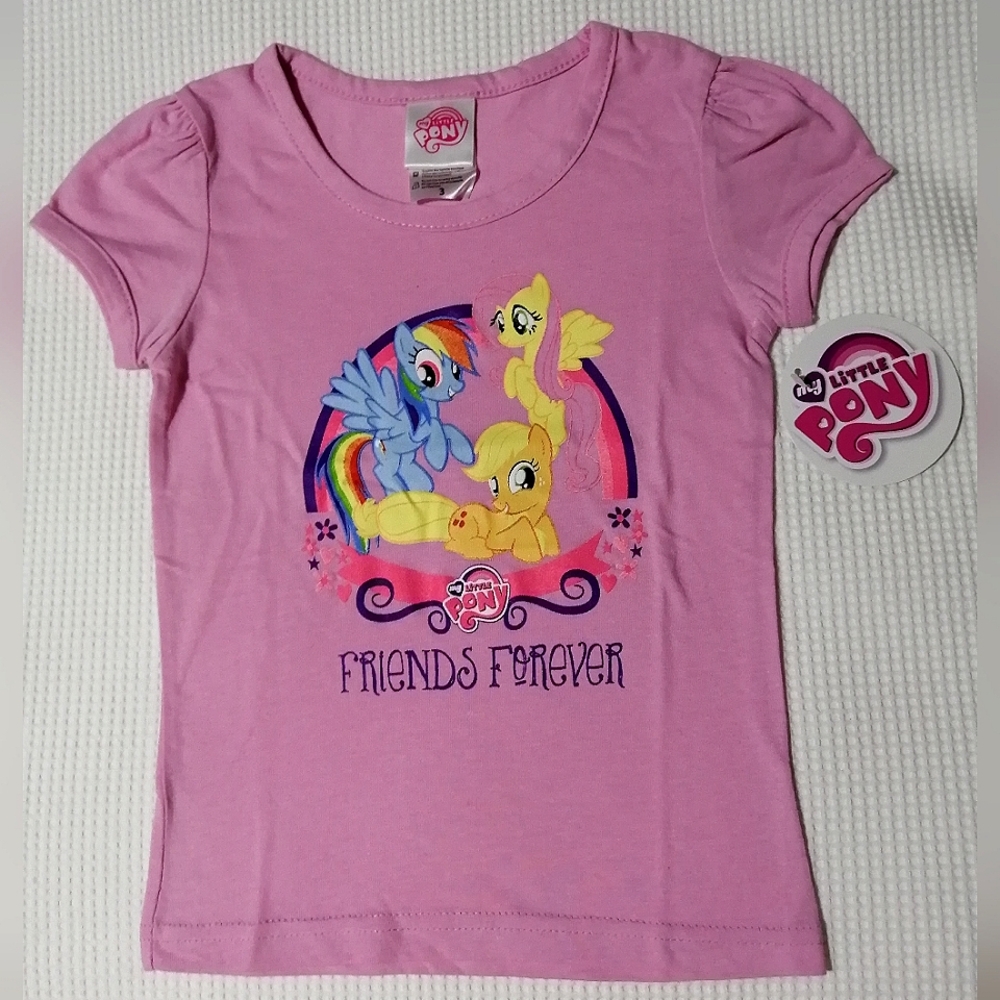 🔥SALE🔥MyLittle Pony Rainbow Dash Fluttershy Apple Jack Girl's T-shirt NWT Sz 3